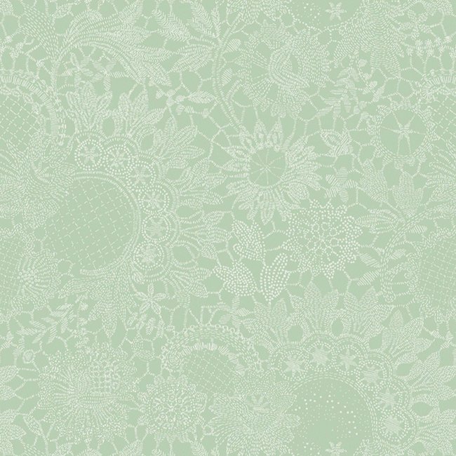 Serviette pur coton MILLE GUIPURES jade <span itemprop=