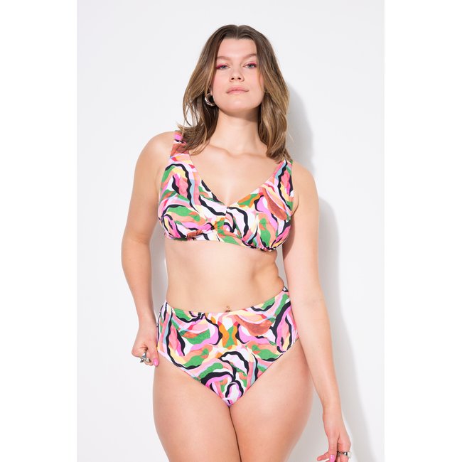 Bas de bikini, shorty taille haute blanc perle <span itemprop=