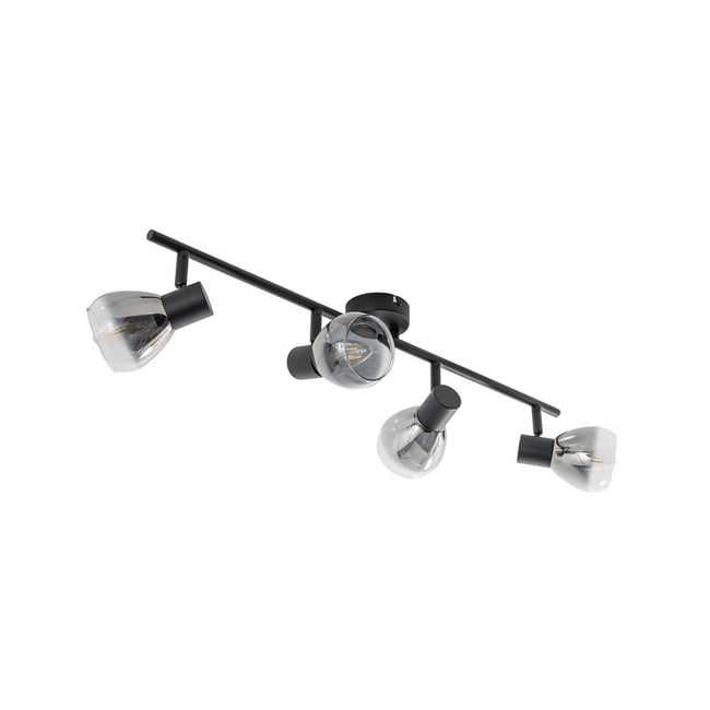 Plafonnier en verre moderne, Pendura Couleur gris fumée, noir mat <span itemprop=