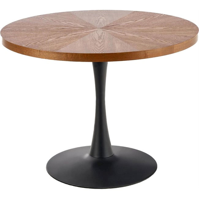 Table ronde EXPULTIP en bois et métal Couleur noyer et noir <span itemprop=