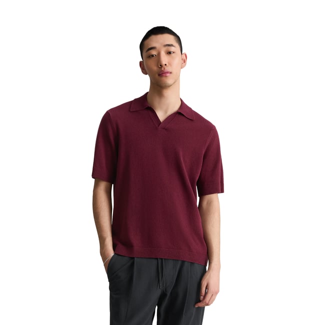 Polo en maille relaxed en coton bio mélangé et structuré - MARC O’POLO DENIM