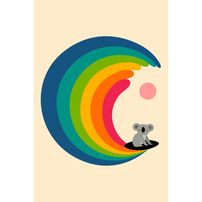 Tableau surf and koala Couleur toile imprimée <span itemprop=