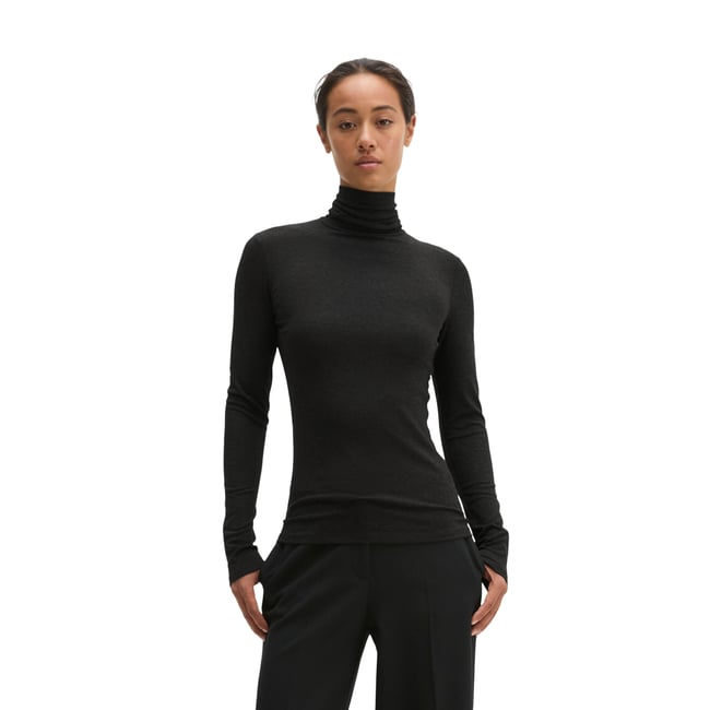 T-shirt à col roulé et manches longues, coupe ajustée en TENCEL™ Modal extensible - MARC O'POLO