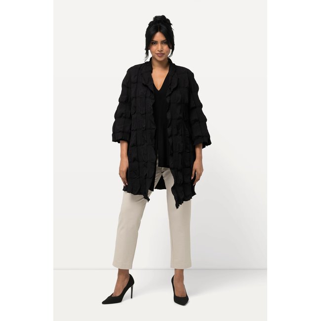Veste col en V et manches 3/4. noir <span itemprop=