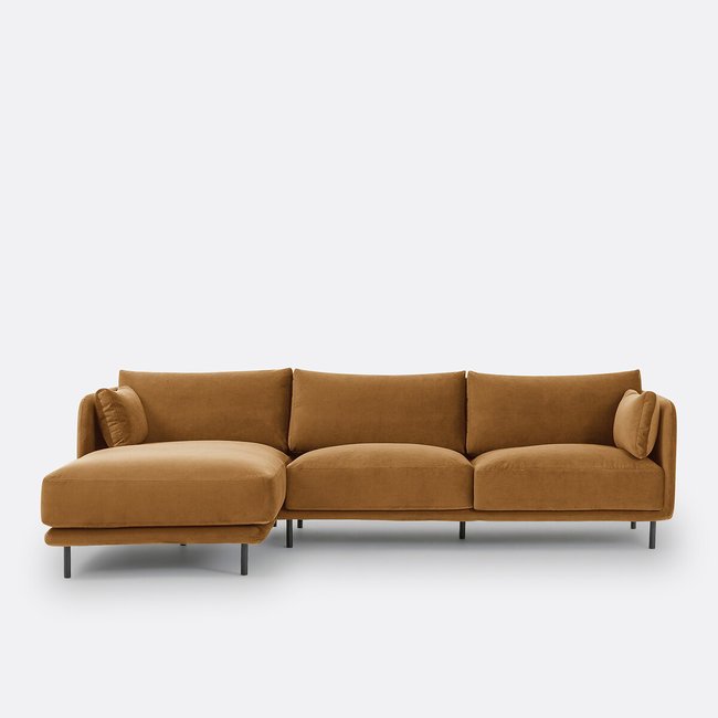 Victor Left-Hand Facing Corner Sofa in Velvet - LA REDOUTE INTERIEURS