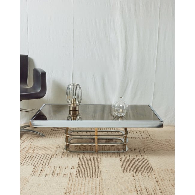Table basse en chrome Donna N°681 - Bon état Couleur métal <span itemprop=