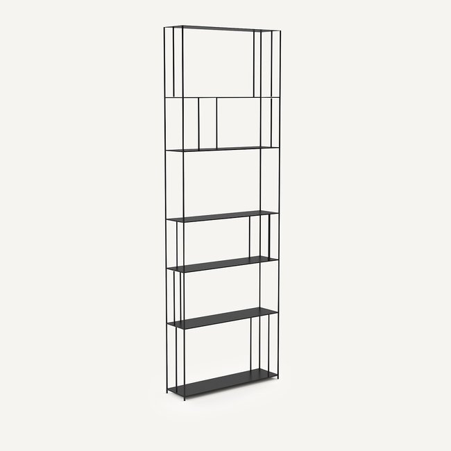 Bibliothèque métal acier H240 cm, Parallel XL slim Couleur noir <span itemprop=