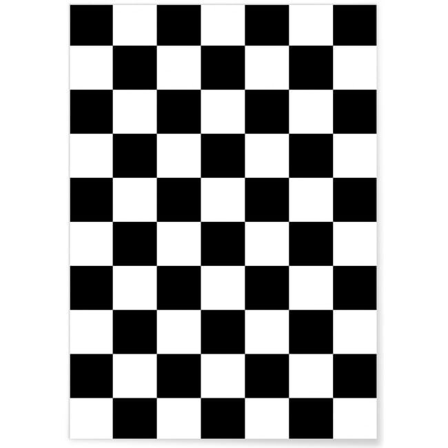 Affiche Damier Noir Couleur blanc <span itemprop=