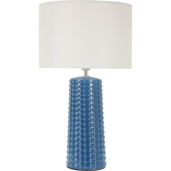 Lampe à poser céramique texturée abat-jour tissu - RECOLLECTION