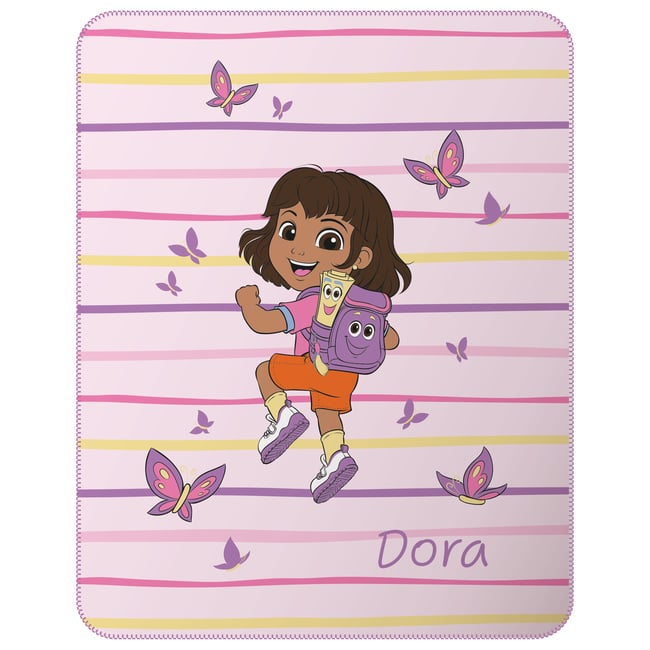 Plaid polaire imprimé, DORA AILE rose <span itemprop=