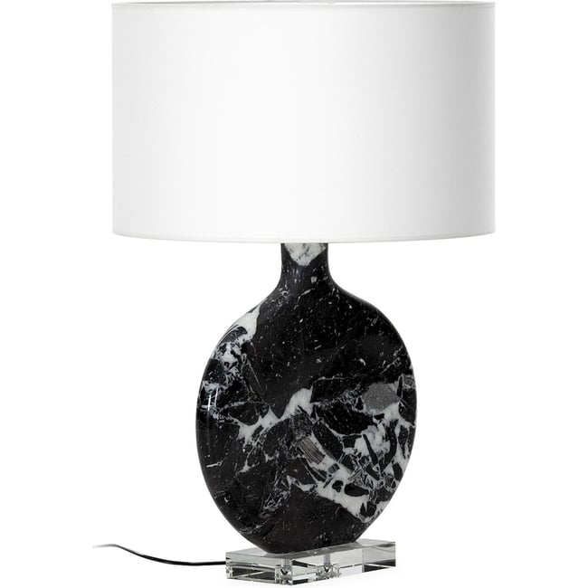 Lampe de table en marbre sans abat-jour Couleur noir et nickel <span itemprop=