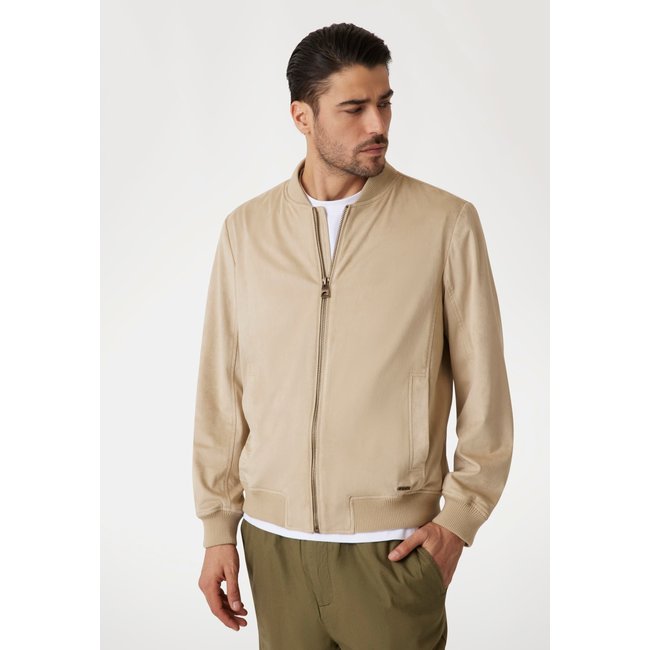 Blouson Bomber Daim Synthétique beige <span itemprop=