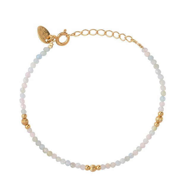 Bracelet morganite doré -  jeri blanc <span itemprop=