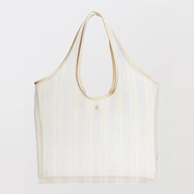 Cabas en nylon rayé nuage <span itemprop=