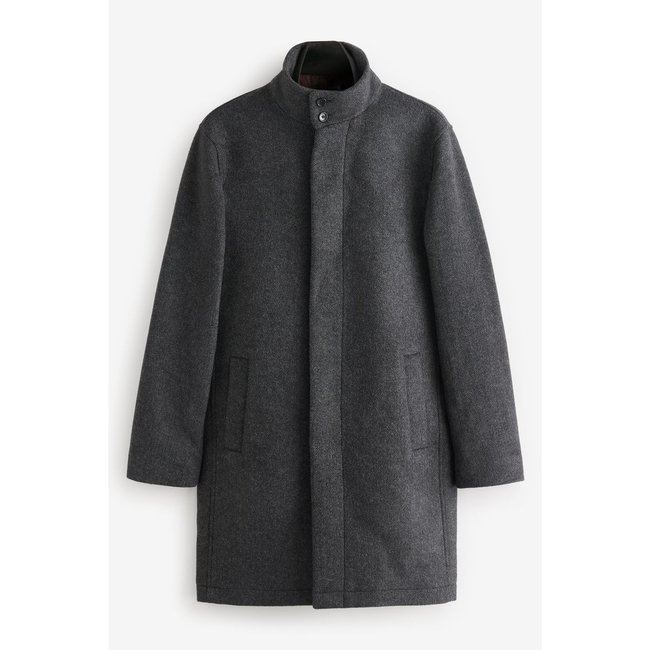 Manteau à col cheminée bleu marine <span itemprop=