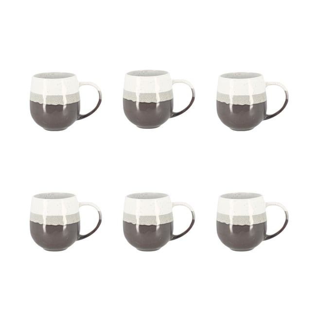 Lot de 6 mugs en grès 44cl, RIGA - NOVASTYL