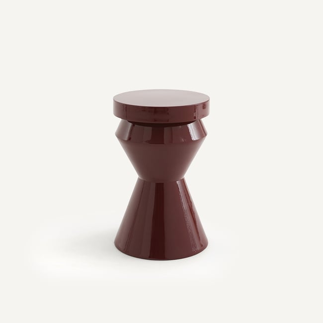 Bout de canapé métal, Peono Couleur rouge grand cru <span itemprop=