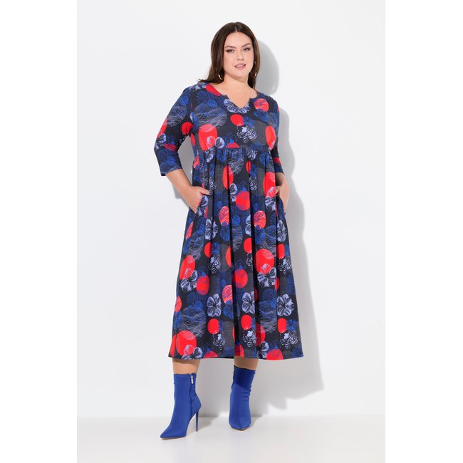 Robe en jersey coupe évasée, avec poches noir <span itemprop=