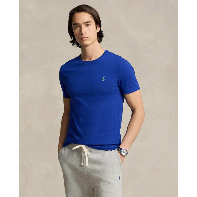 Camiseta slim lisa de punto con logo bordado Polo Ralph Lauren La Redoute