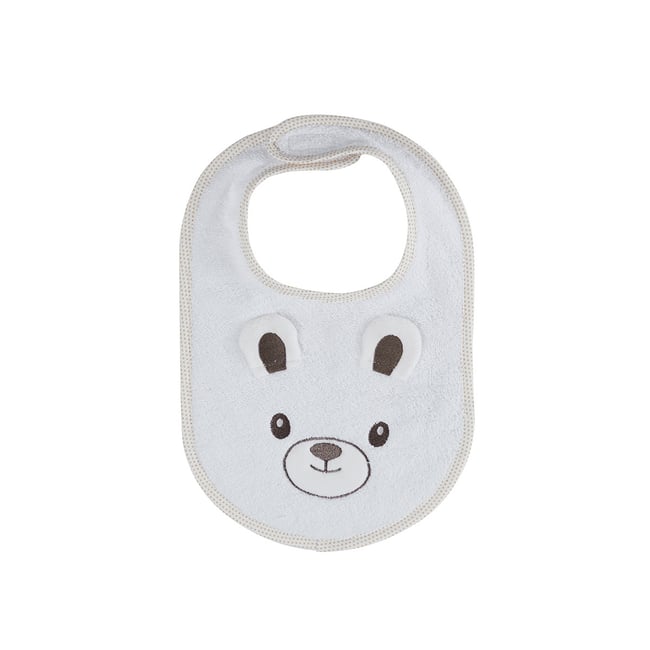 Lot de 2 bavoirs BOBBY L'OURS blanc <span itemprop=