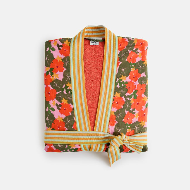 Peignoir de bain kimono, envers éponge, Léna multicolore <span itemprop=