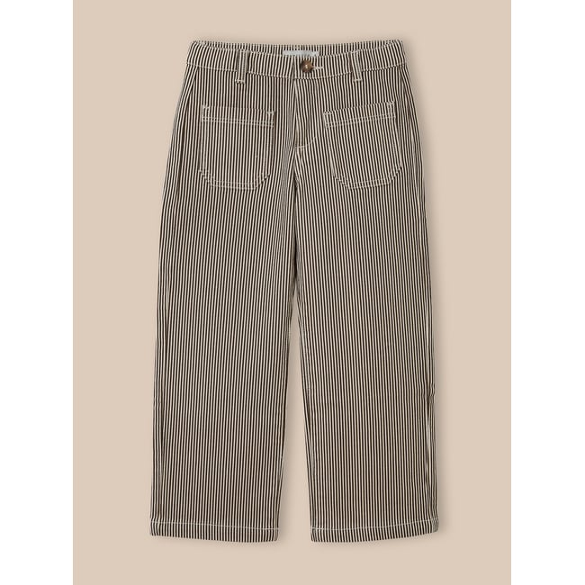 Pantalon droit rayé rayure marron <span itemprop=