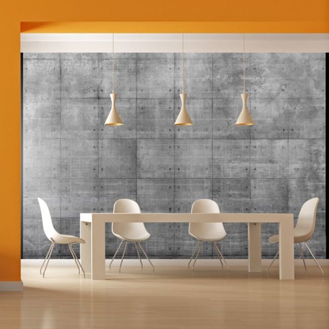 Papier peint intissé panoramique Steel puzzle Couleur gris / argent <span itemprop=