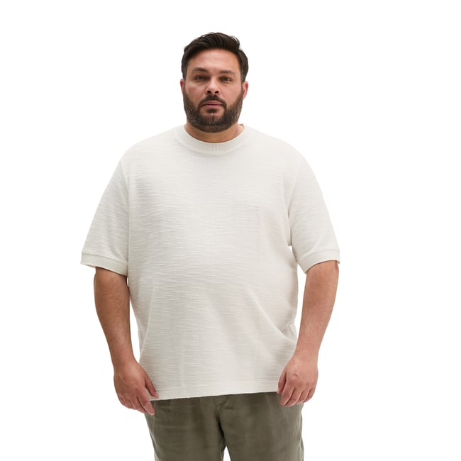 T-shirt loose en jersey bouclé doux blanc naturel <span itemprop=