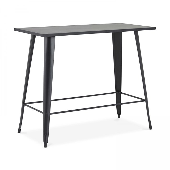 Table haute rectangulaire de style industriel, New-York Couleur noir <span itemprop=