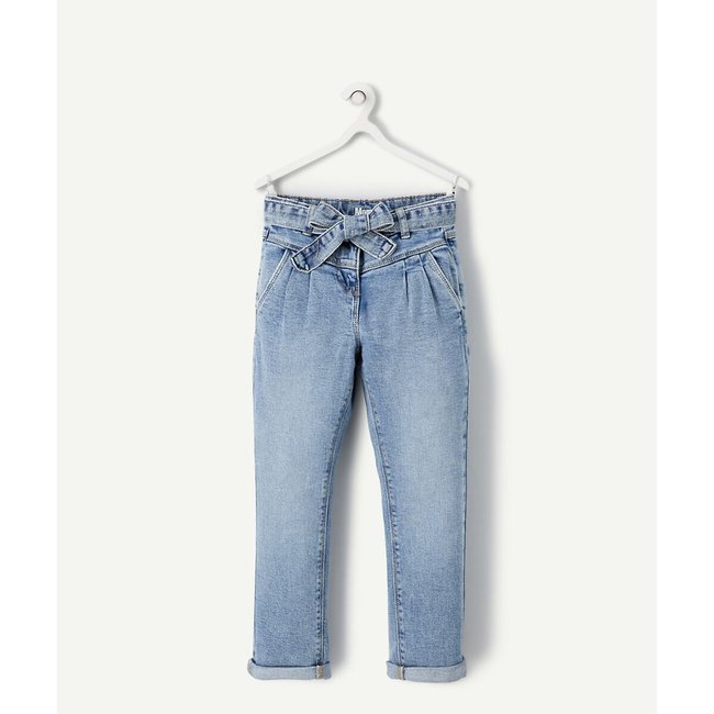 Jean mom  bleu denim <span itemprop=