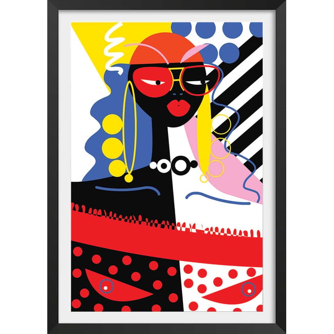 Affiche collage la femme aux lunettes - HEXOA