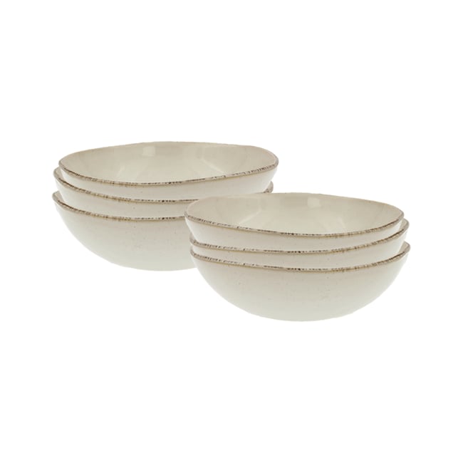 Lot de 6 assiettes creuses, COTON Couleur multicolore <span itemprop=