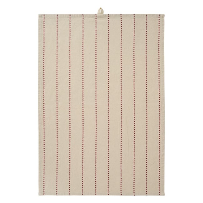 Torchon de cuisine coton petits coeurs  Valentina rouge <span itemprop=