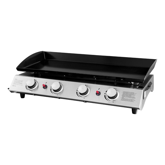 Plancha au gaz, 4 brûleurs, VALENCIA noir <span itemprop=