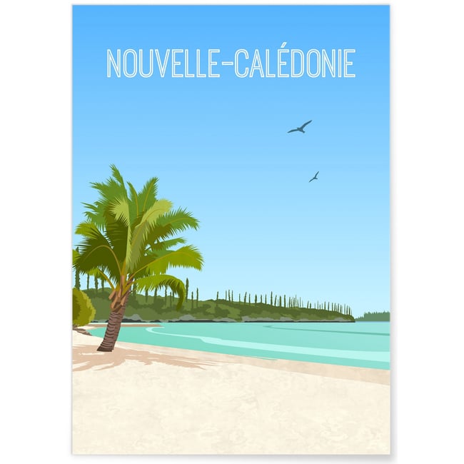 Affiche Nouvelle-Calédonie Couleur blanc <span itemprop=