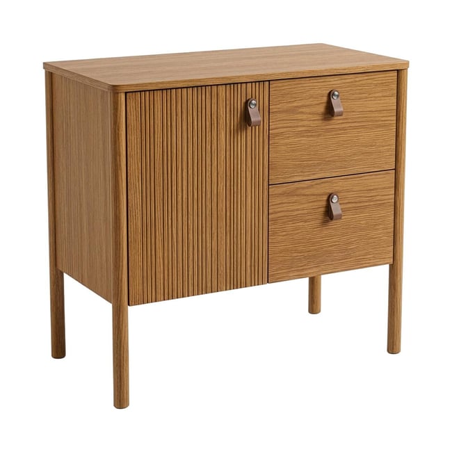Meuble vasque 80cm sur pieds placage chêne vasque à poser JOY - MOB IN