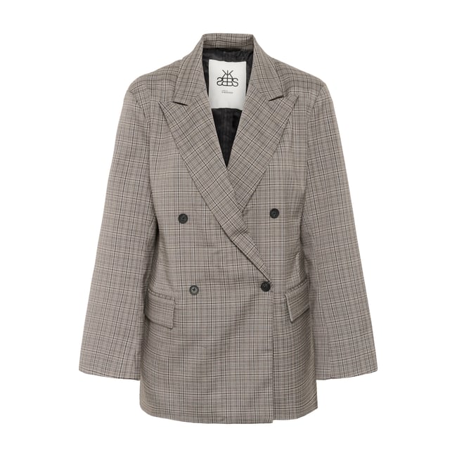 Blazer gris borg check <span itemprop=