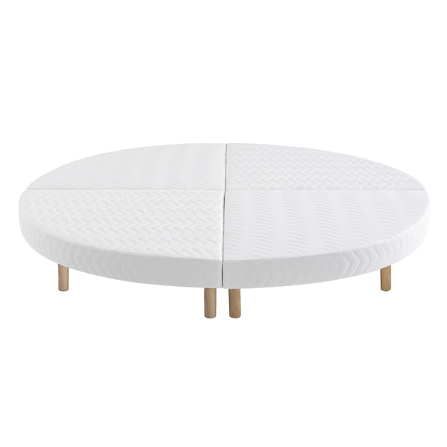 Sommier rond tapissier blanc 215 cm Couleur blanc <span itemprop=