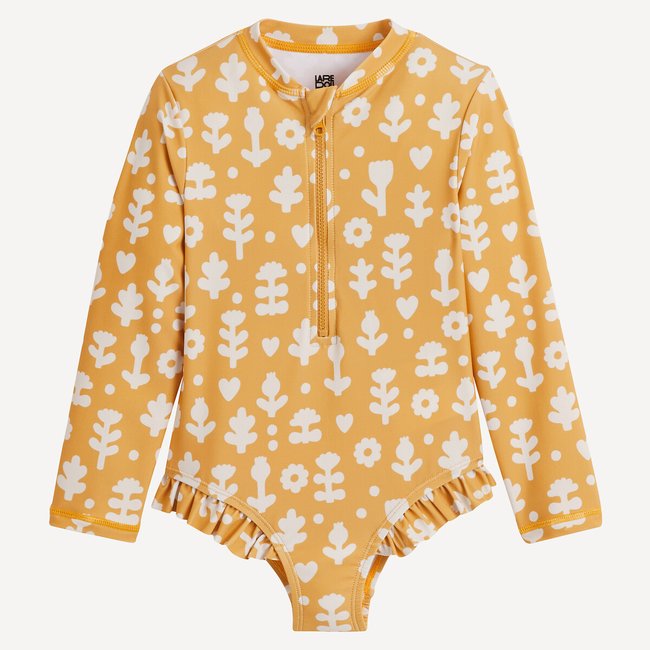 Costume da bagno intero con stampa a maniche lunghe giallo fantasia LA REDOUTE COLLECTIONS