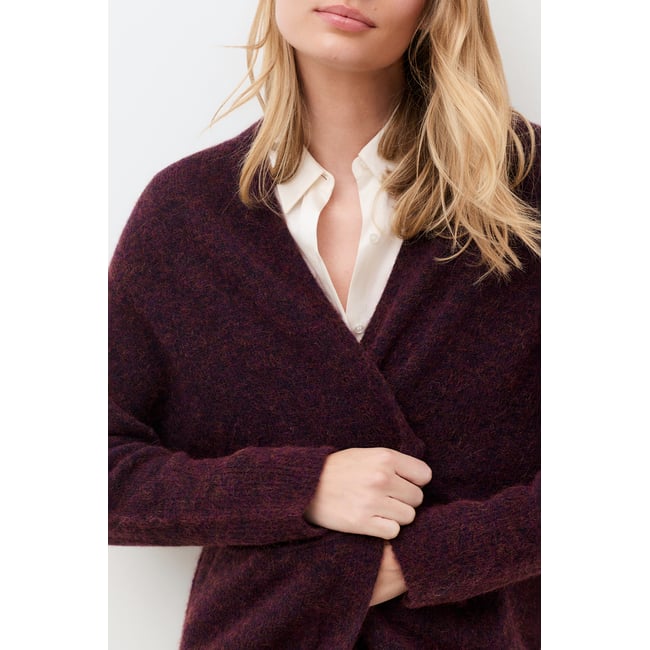 Gilet large en alpaga MGILDA prune <span itemprop=