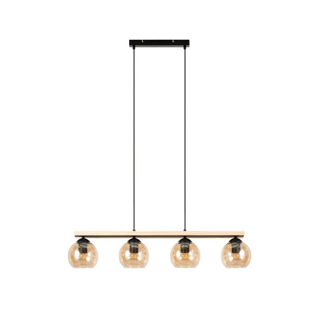 Suspension en verre moderne, Enrique Couleur ambre, noir, chêne clair <span itemprop=