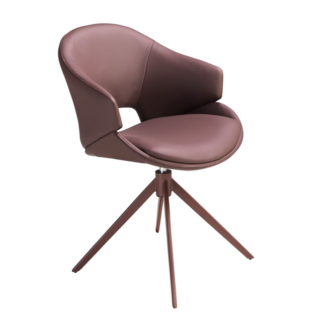 Chaise pivotante en similicuir Couleur marron cuivré <span itemprop=