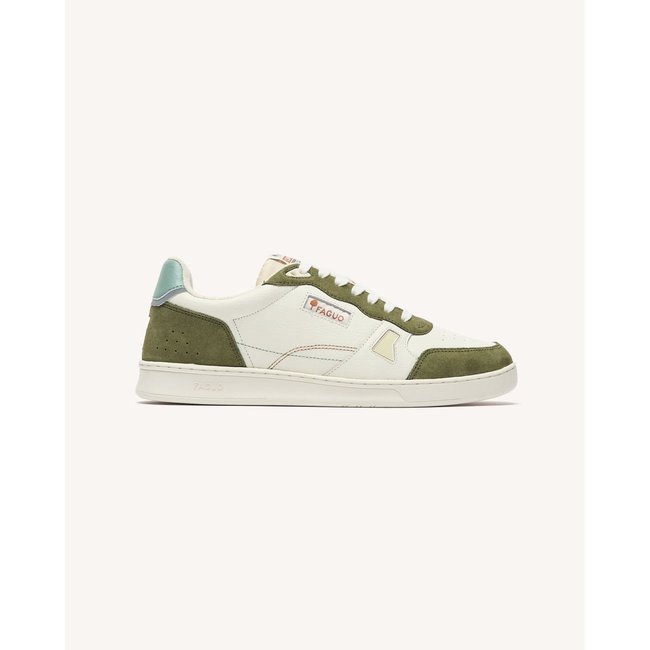 Baskets basses cuir suede COMMUTE 1 COMMUTE 1 blanc et kaki <span itemprop=