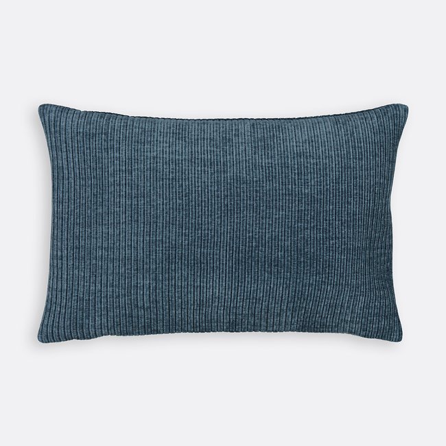 Housse de coussin, 60x40 cm, en velours côtelé, Carly  bleu <span itemprop=
