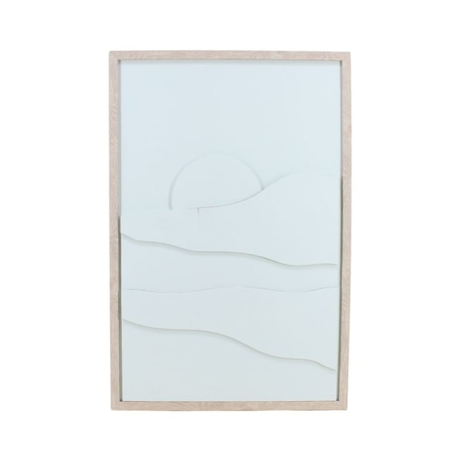 Cadre déco à reliefs en bois 40x60cm Couleur beige <span itemprop=