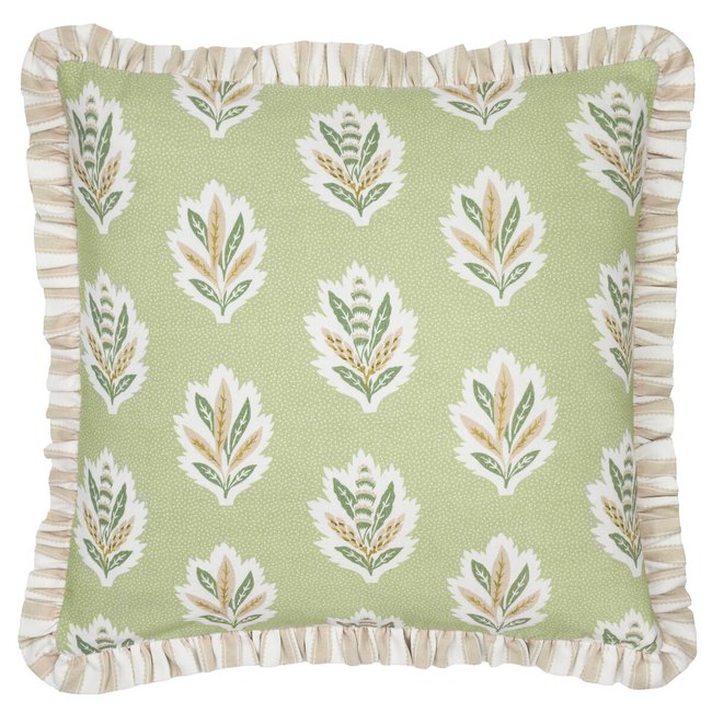 Sessile Leaf Ruffled Feather Filled Cushion - SANDERSON