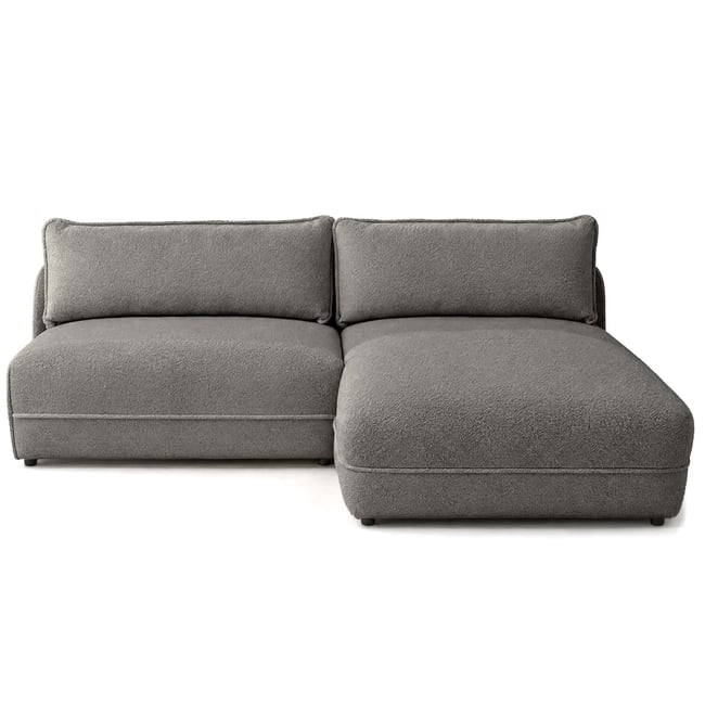 Canapé d'Angle droit en Tissu bouclette 4 places - LUCIEN - BEST MOBILIER