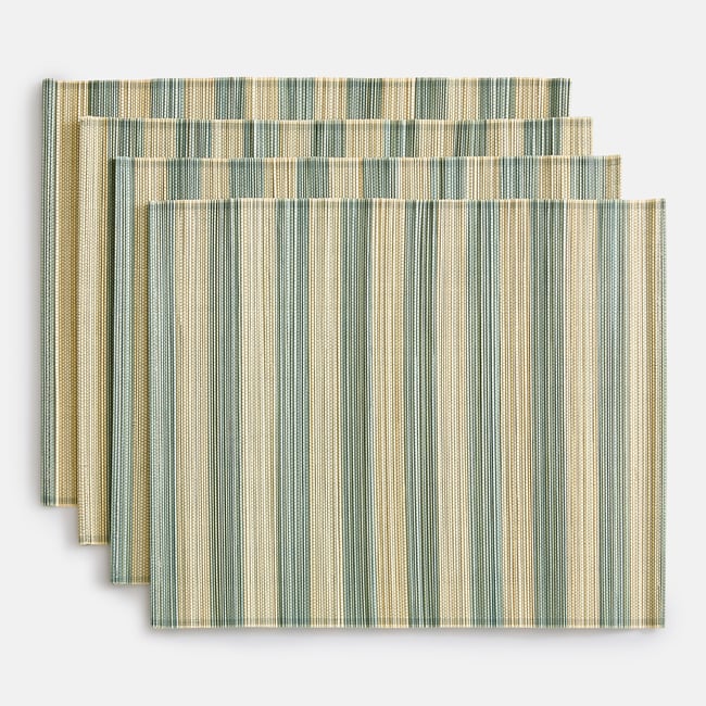 Set di 4 tovagliette in bambù, a righe, PAOLI rigato blu LA REDOUTE INTERIEURS