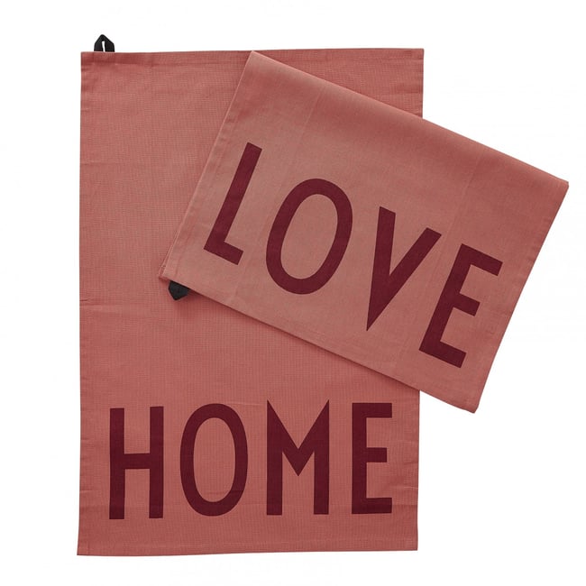 Lot De 2 Torchons Love & Home rouge <span itemprop=