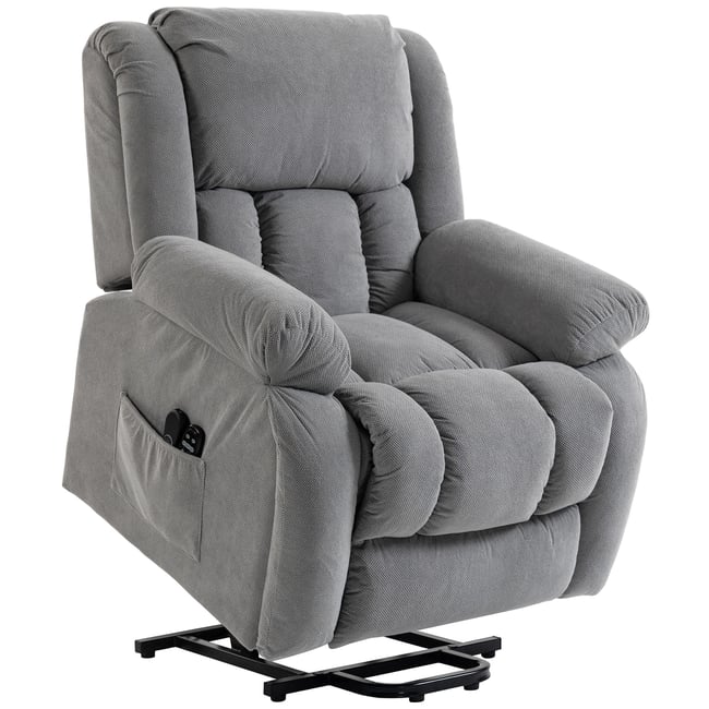 Fauteuil releveur multifonctionnel Velours Couleur gris clair <span itemprop=